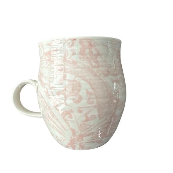 Anthropologie Homegrown Monogram Initial T Pink Floral Coffee Tea Mug Cup - Picture 3 of 8